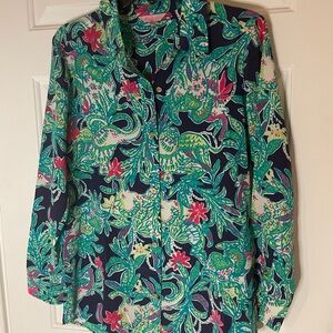Lilly Pulitzer Vibrant Floral Blouse